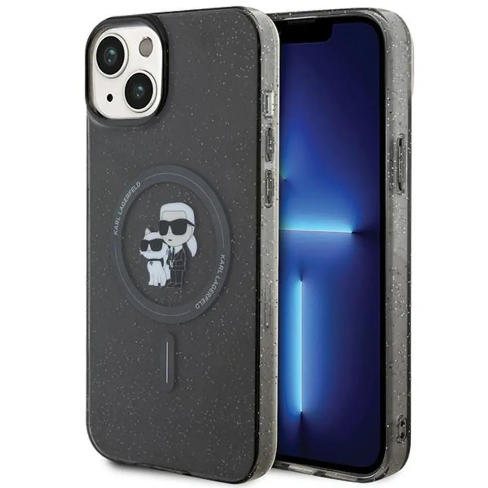 Karl Lagerfeld KLHMP15SHGKCNOK iPhone 15 6.1" czarny/black hardcase Karl&Choupette Glitter MagSafe w sklepie Wasserman.eu