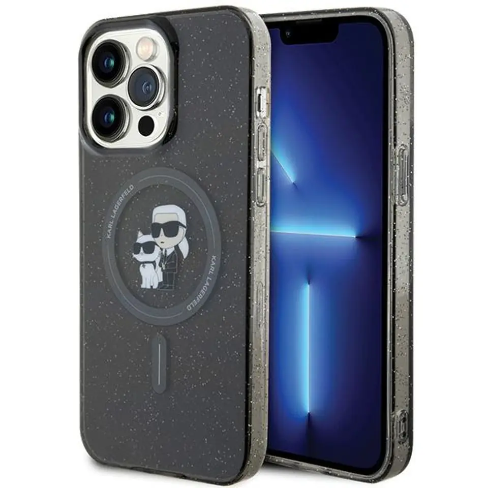 Karl Lagerfeld KLHMP15XHGKCNOK iPhone 15 Pro Max 6.7" czarny/black hardcase Karl&Choupette Glitter MagSafe w sklepie Wasserman.eu