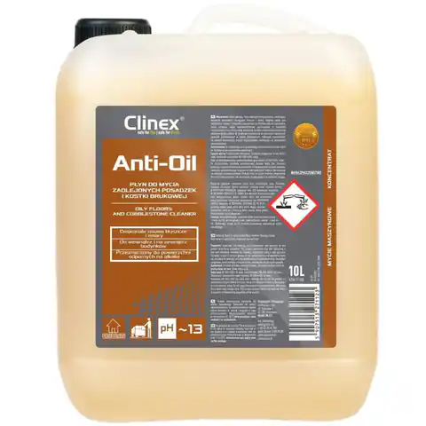 ⁨Płyn do zmywania plam oleju z kostki brukowej betonu CLINEX Anti-Oil 10L⁩ w sklepie Wasserman.eu