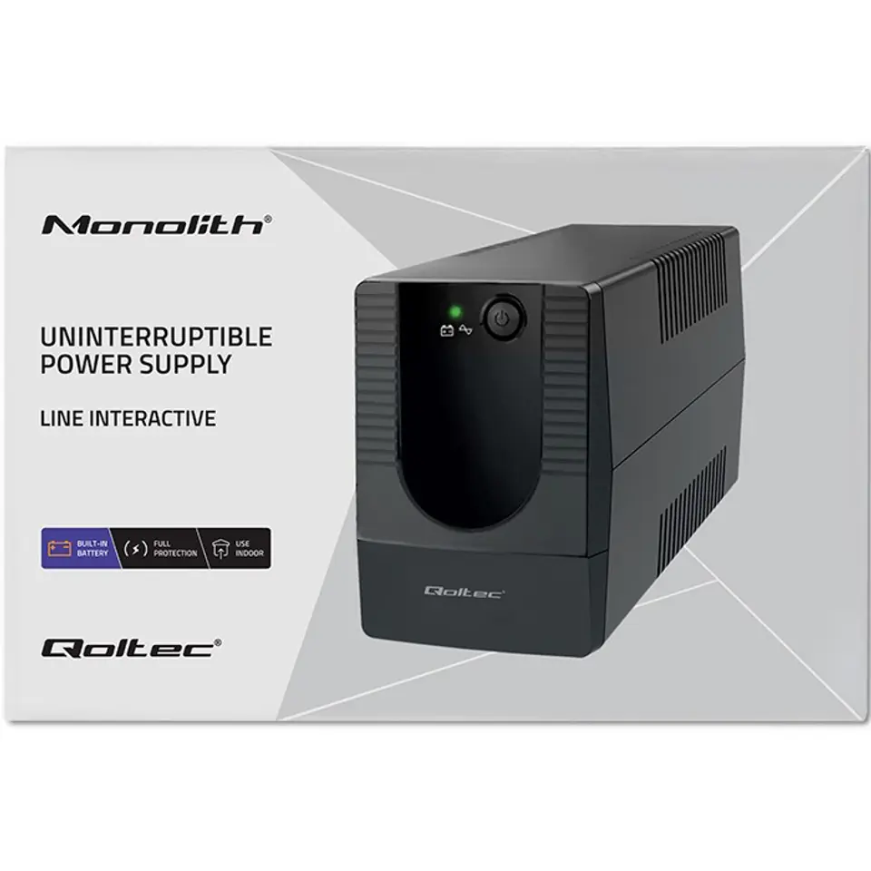 ⁨QOLTEC ZASILACZ AWARYJNY UPS LINE INTERACTIVE | MONOLITH | 650VA | 360W⁩ w sklepie Wasserman.eu