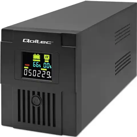 ⁨Qoltec 53770 Uninterruptible Power Supply Line Interactive | Monolith | 1500VA | 900W | LCD | USB⁩ at Wasserman.eu