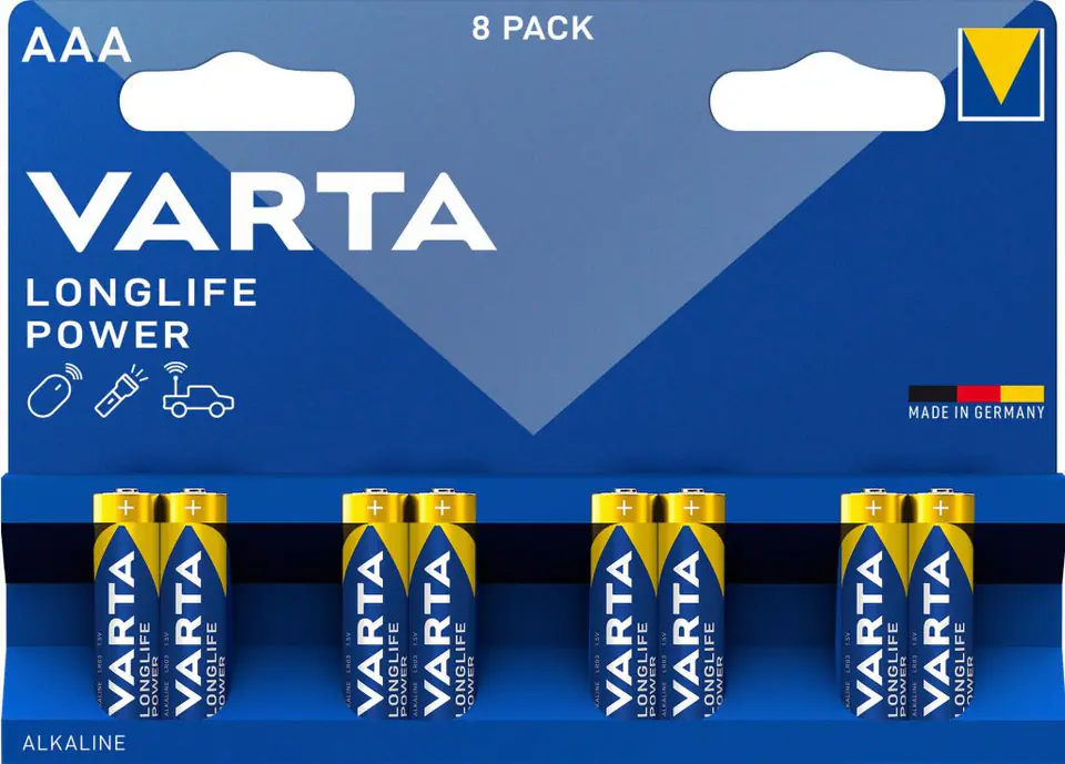 ⁨BATERIE ALKALICZNE VARTA R3 (AAA) LONGLIFE POWER 8szt⁩ w sklepie Wasserman.eu