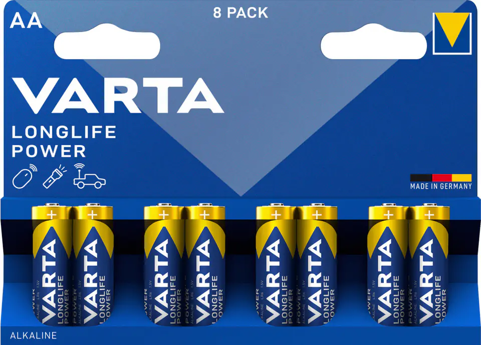 ⁨BATERIE ALKALICZNE VARTA R6 (AA) LONGLIFE POWER 8szt⁩ w sklepie Wasserman.eu