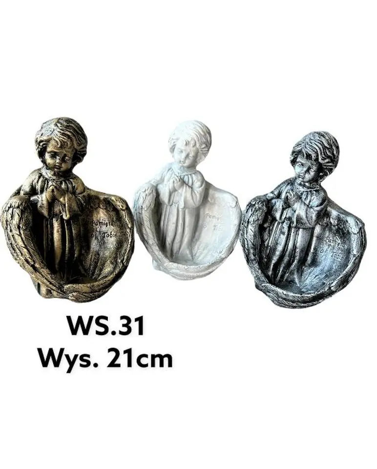 Figurka anioł klęczący Myślę o Tobie9,5x13,5x30cm szary w sklepie Wasserman.eu