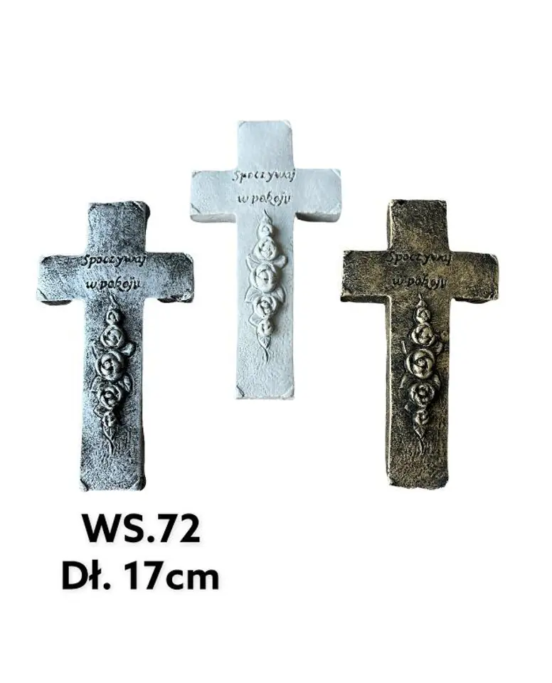 Figura krzyż spoczywaj w pokoju9x16,5x2cm srebrny w sklepie Wasserman.eu