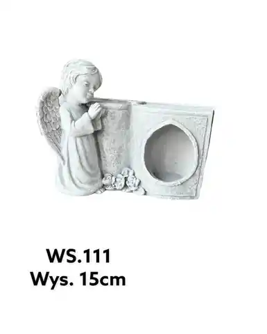 ⁨Lampion anioł z książką 8,5x20x15,5cm złzłoty⁩ w sklepie Wasserman.eu