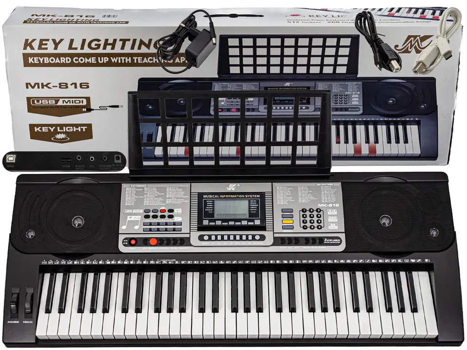 ⁨Keyboard Organ 61 Keys Power Supply MK-816 with Learning To Play Function⁩ at Wasserman.eu