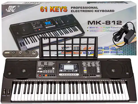 ⁨Keyboard Organy 61 Klawiszy Zasilacz MK-812⁩ w sklepie Wasserman.eu
