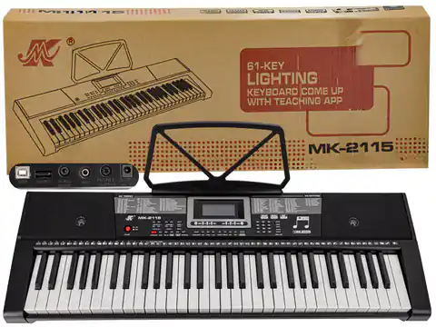 ⁨Mk-2115 Keyboard Organ, 61 Keys, Power Supply, Backlit Keys⁩ at Wasserman.eu