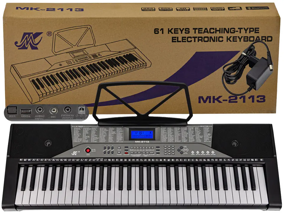 ⁨Mk-2113 Keyboard Organ, 61 Keys, Power Supply⁩ at Wasserman.eu