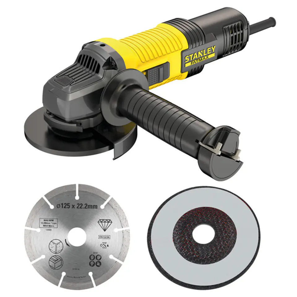 SZLIFIERKA KĄTOWA 125MM 850W+STA38107+STA38007 w sklepie Wasserman.eu