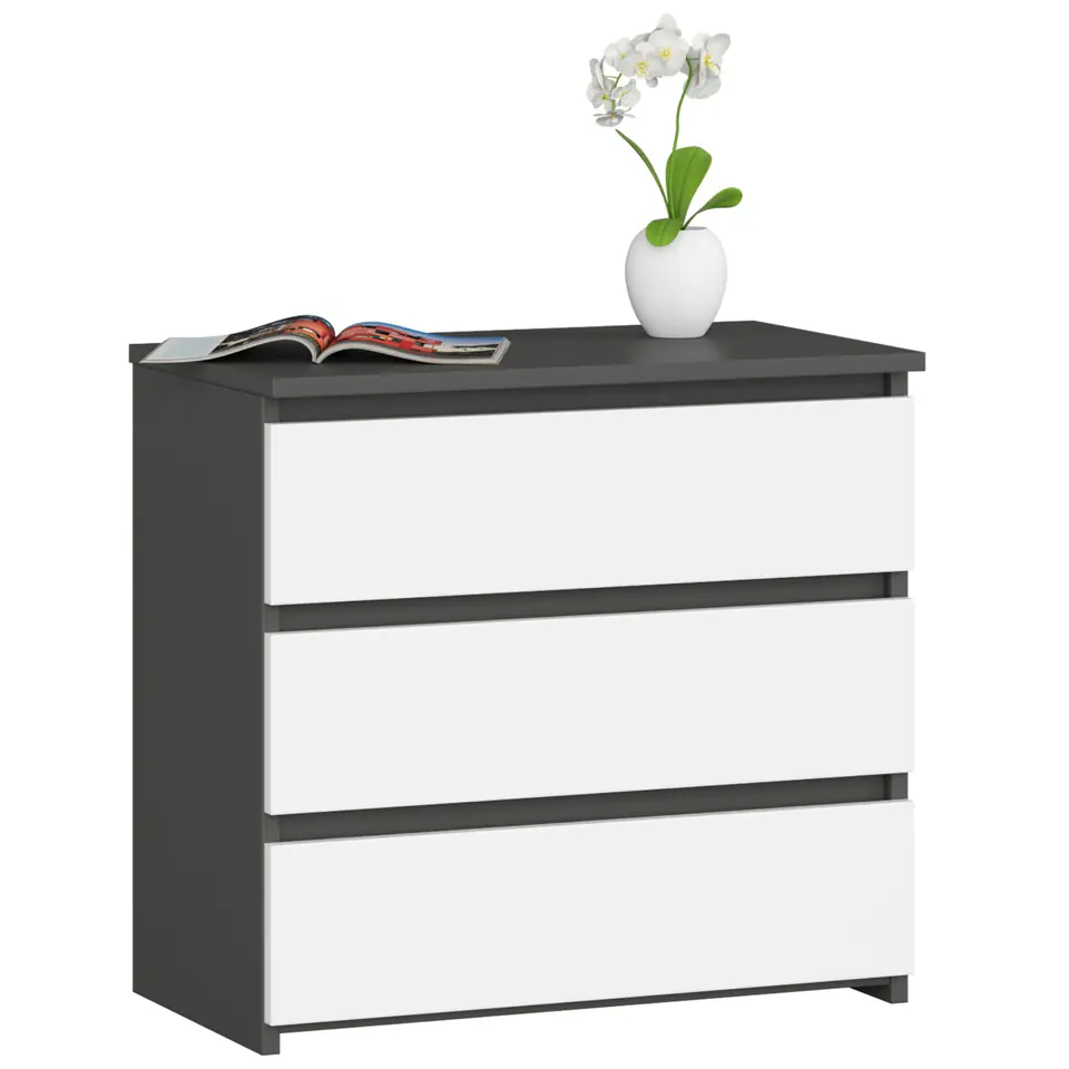 KOMODA CL3 3SZ CLP GRAFIT SZARY / BIAŁA w sklepie Wasserman.eu