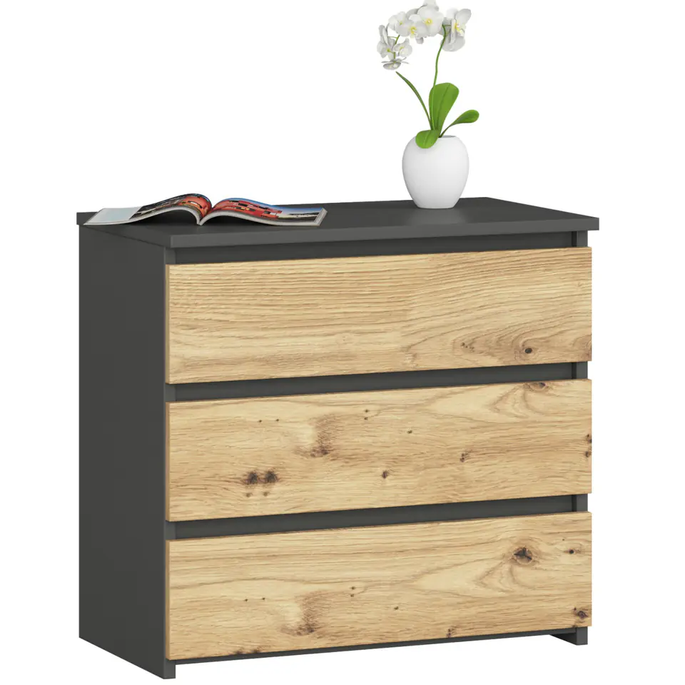 KOMODA CL3 3SZ CLP GRAFIT SZARY / DĄB ARTISAN w sklepie Wasserman.eu
