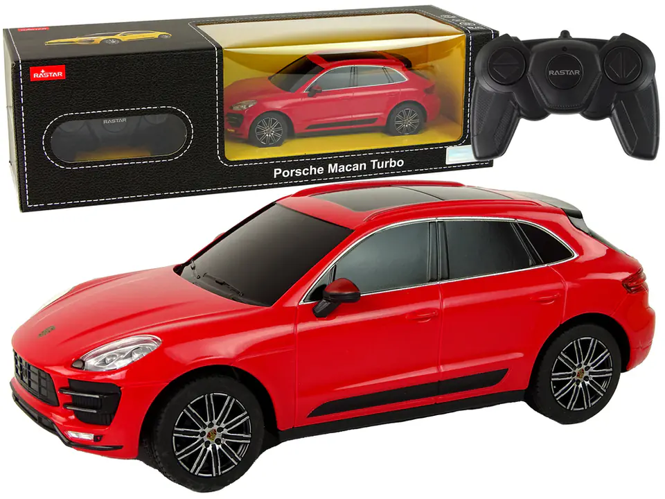 ⁨Auto R/C Porsche Macan Turbo 1:24 Rastar Czerwony⁩ w sklepie Wasserman.eu