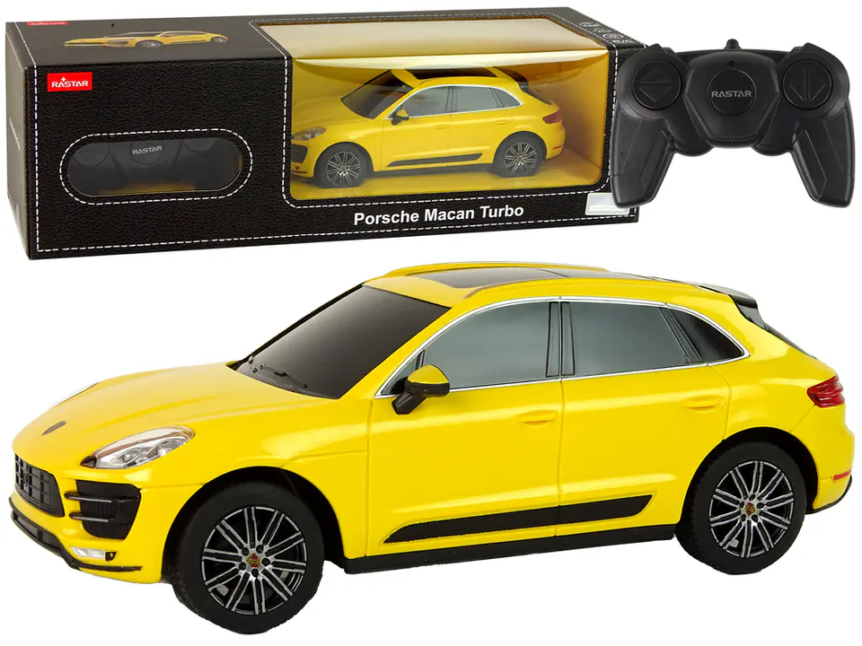 ⁨Auto R/C Porsche Macan Turbo 1:24 Rastar Żółty⁩ w sklepie Wasserman.eu