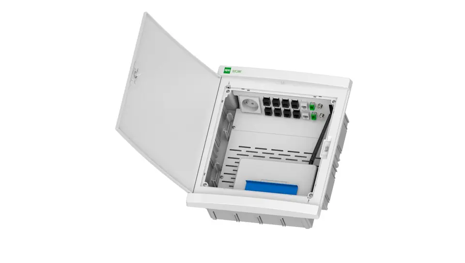 ⁨Rozdzielnica multimedialna Elegant 2X12 podtynkowa IP40 N+PE drzwi białe 2435-20⁩ w sklepie Wasserman.eu