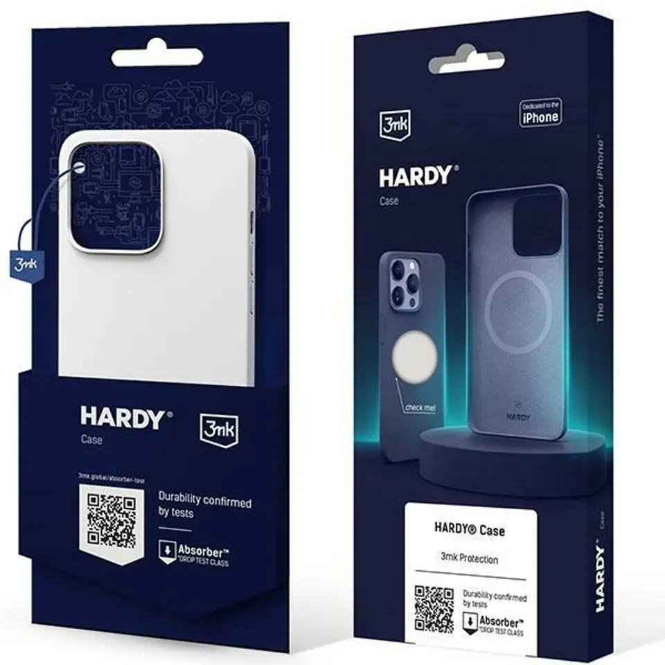 ⁨3MK Hardy Case iPhone 15 Plus / 14 Plus 6.7" srebrno-biały/silver-white MagSafe⁩ w sklepie Wasserman.eu