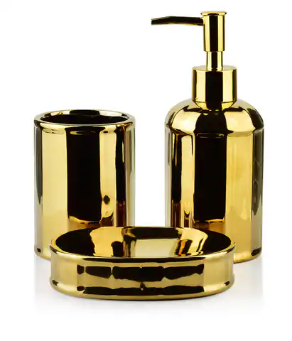 ⁨CIRI GOLD Komplet łazienkowy złoty 350ml⁩ w sklepie Wasserman.eu