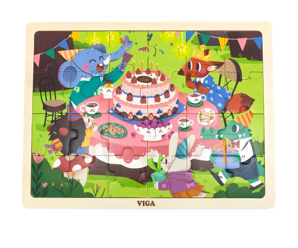 Viga 44644 Puzzle na podkładce 24 elementy - urodziny w sklepie Wasserman.eu