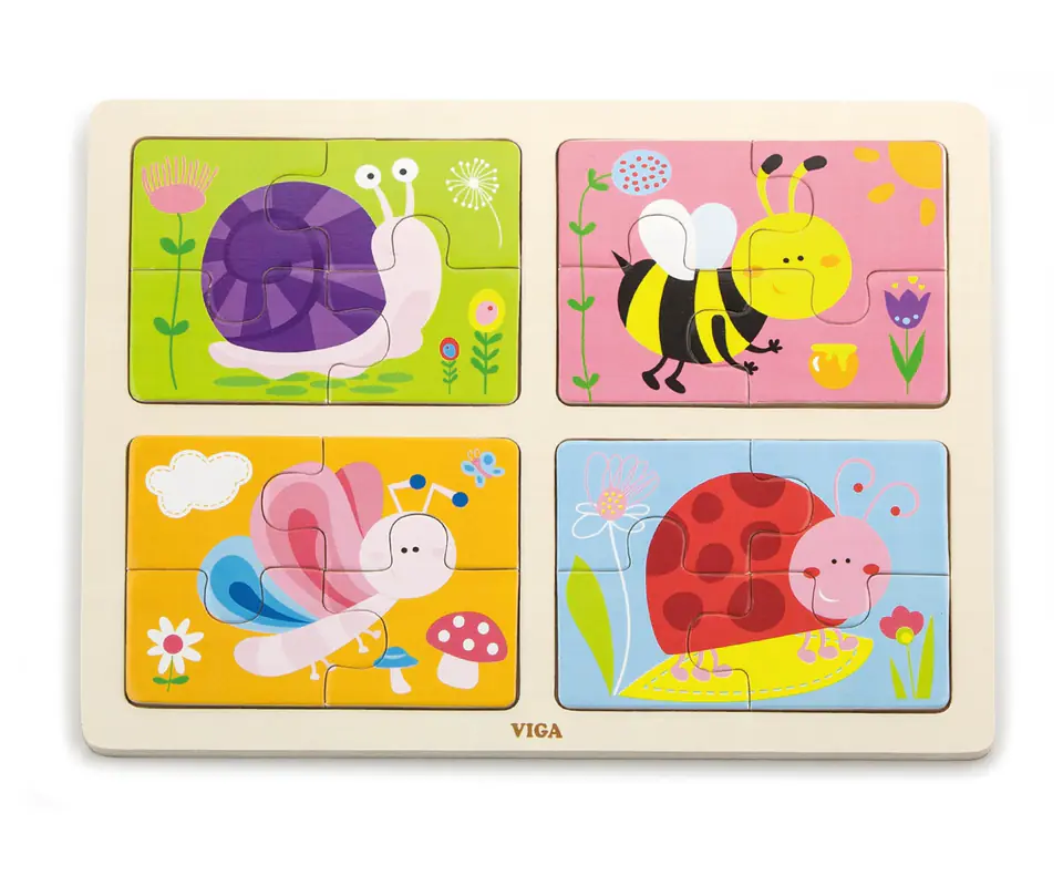 Viga 50189 Puzzle na podkładce 4w1 - owady w sklepie Wasserman.eu