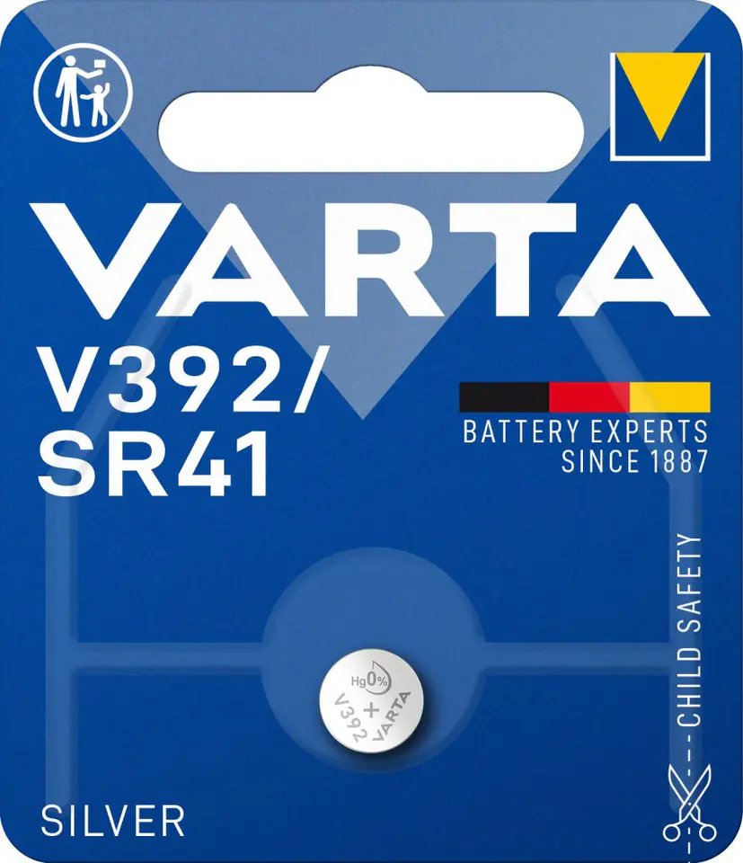 ⁨BATERIA SREBROWA VARTA V392 (typ SR41) 1szt⁩ w sklepie Wasserman.eu