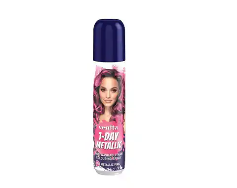 ⁨VENITA 1- Day Metallic Spray koloryzujący do włosów - nr M1 Metallic Pink (metaliczny różowy) 50ml⁩ w sklepie Wasserman.eu