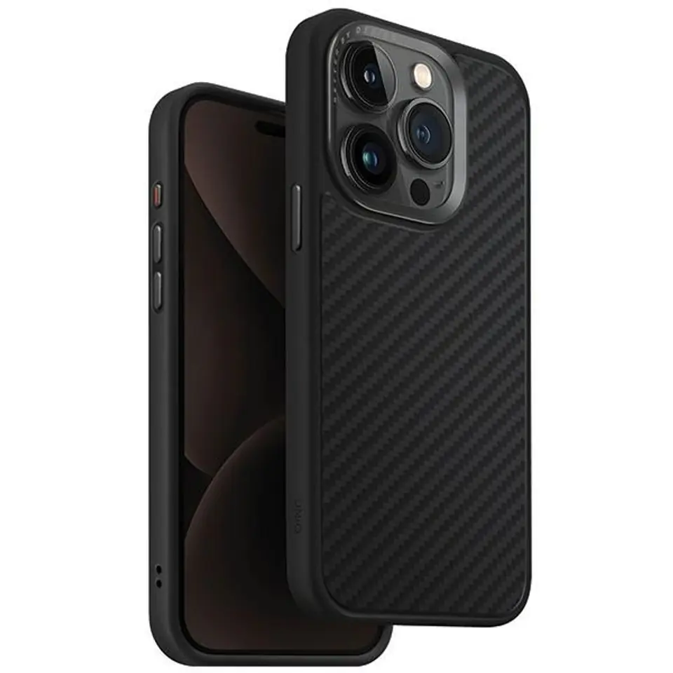 ⁨UNIQ etui Keva iPhone 15 Pro 6.1" Magclick Charging czarny/carbon black⁩ w sklepie Wasserman.eu