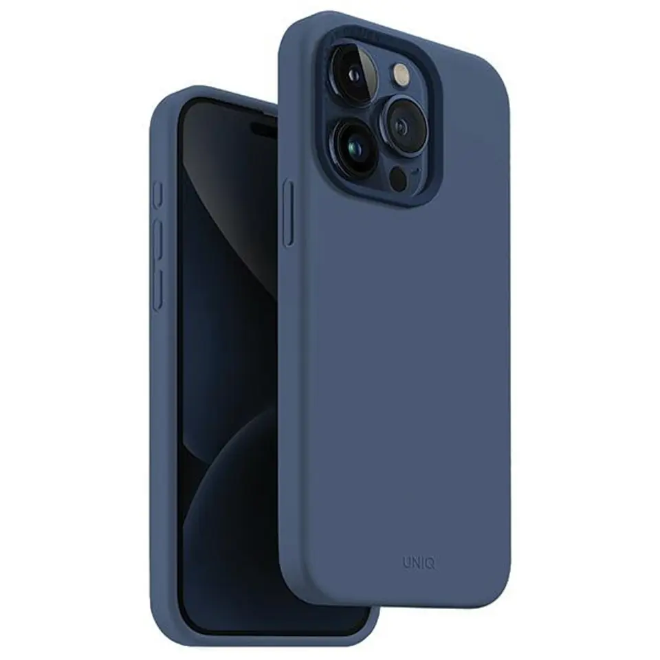 ⁨UNIQ etui Lino Hue iPhone 15 Pro 6.1" Magclick Charging granatowy/navy blue⁩ w sklepie Wasserman.eu