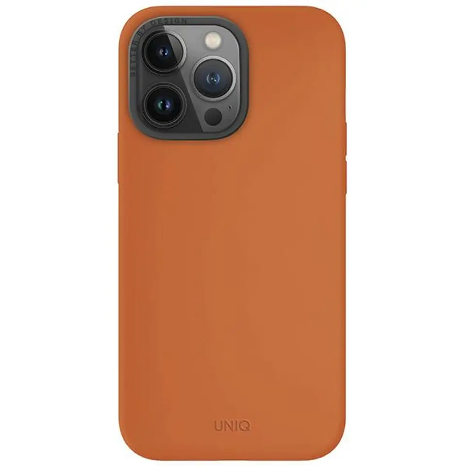 ⁨UNIQ etui Lino Hue iPhone 15 Pro Max 6.7" Magclick Charging pomarańczowy/sunset orange⁩ w sklepie Wasserman.eu