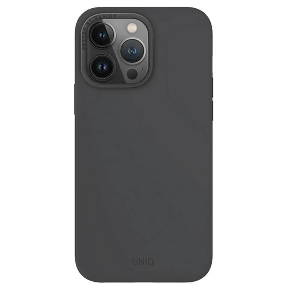⁨UNIQ etui Lino Hue iPhone 15 Pro Max 6.7" Magclick Charging szary/charcoal grey⁩ w sklepie Wasserman.eu