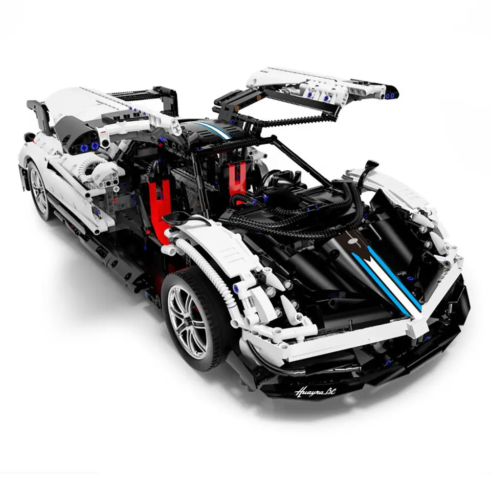 ⁨Pagani Huayra RASTAR model 1:8 Składane auto 2896 Klocków technicznych + Otwierane drzwi⁩ w sklepie Wasserman.eu
