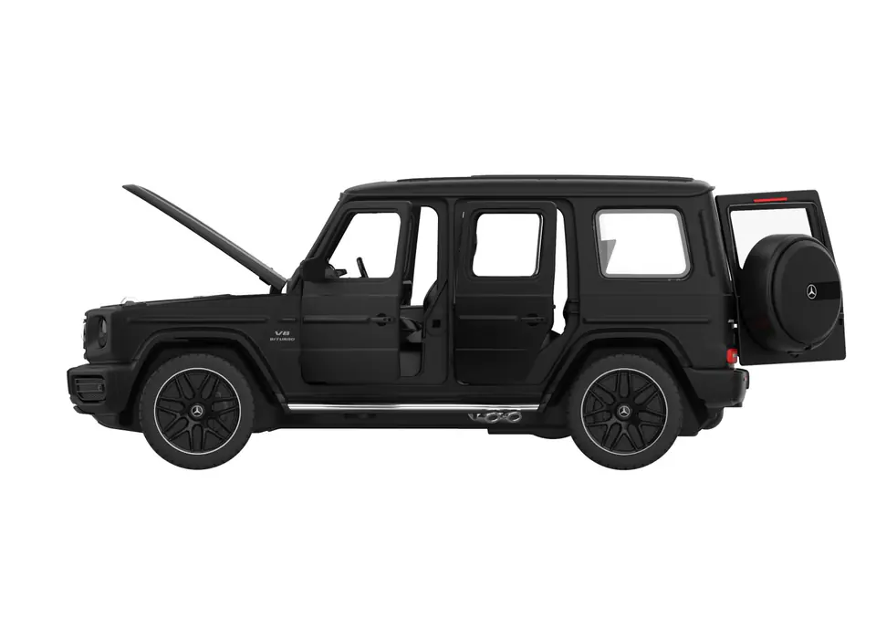 ⁨Mercedes-AMG G 63 czarny RASTAR model 1:32 Metalowa karoseria + Ręcznie otwierane elementy⁩ w sklepie Wasserman.eu