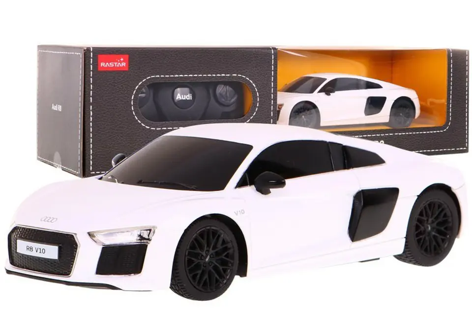 ⁨Audi R8 biały RASTAR model 1:24 Zdalnie sterowane auto + Pilot 2,4 GHz⁩ w sklepie Wasserman.eu