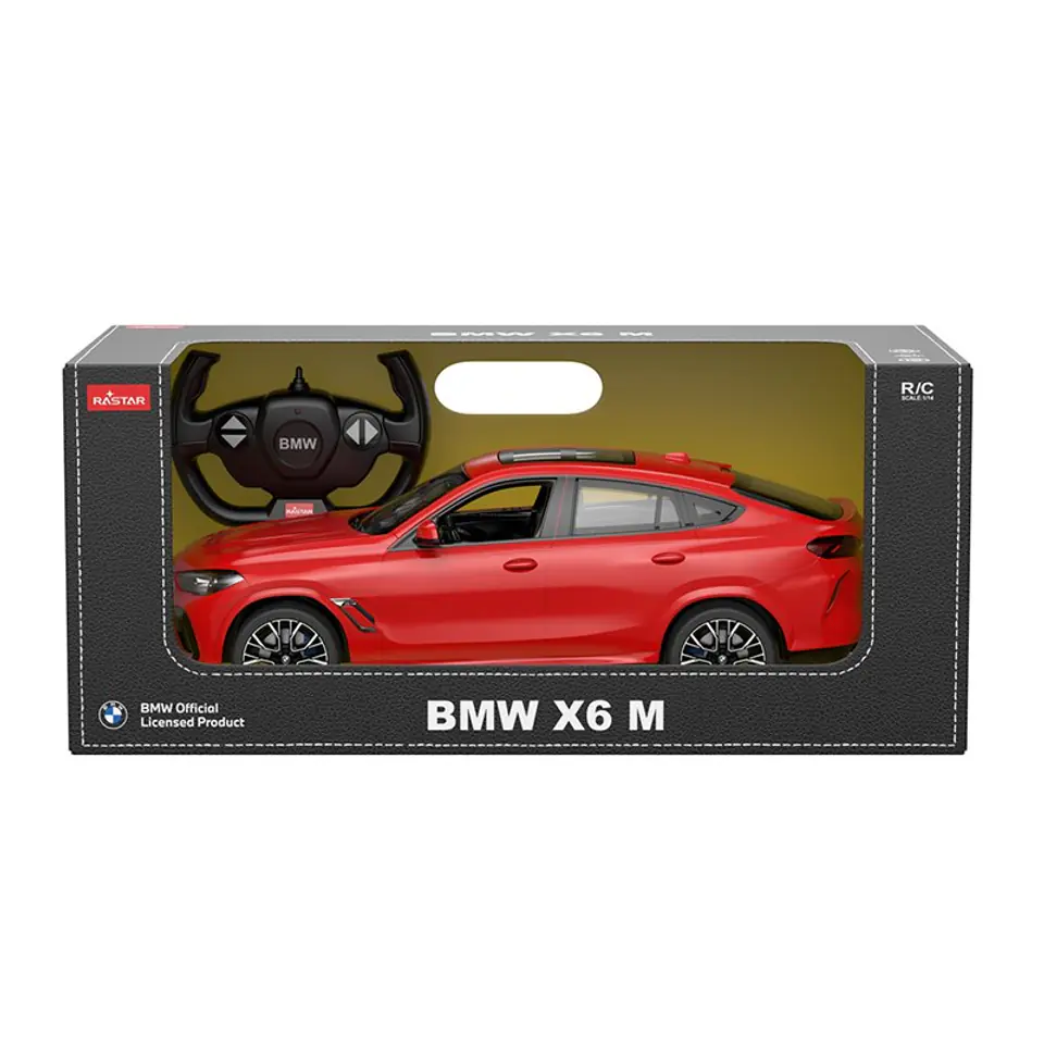 ⁨BMW X6 M czerwony RASTAR model 1:14 Zdalnie sterowane auto + Pilot 2,4 GHz⁩ w sklepie Wasserman.eu