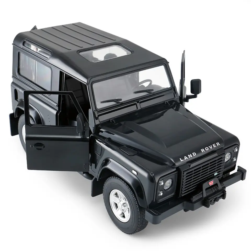 ⁨Land Rover Defender czarny RASTAR model 1:14 Zdalnie sterowanie auto + Pilot 2,4 GHz + Ręcznie otwierane drzwi⁩ w sklepie Wasserman.eu