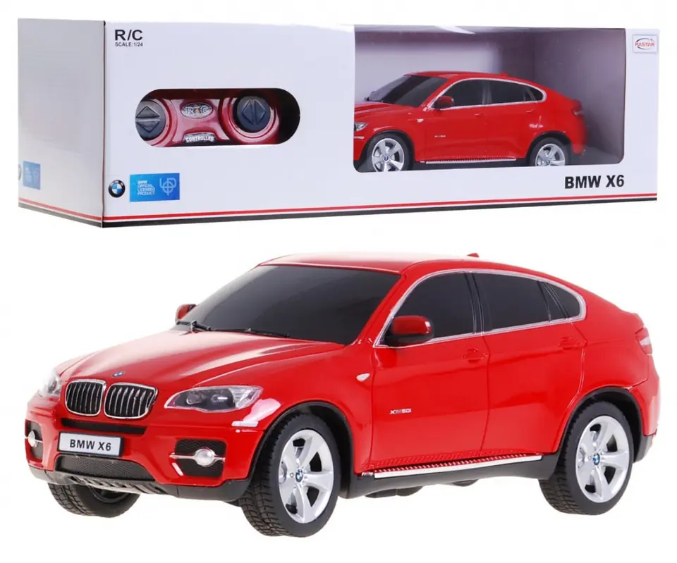 ⁨BMW X6 czerwone RASTAR model 1:24 Zdalnie sterowane Auto SUV + pilot⁩ w sklepie Wasserman.eu