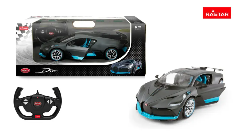 ⁨Bugatti Divo srebrny RASTAR model 1:14 Zdalnie sterowane auto + Pilot⁩ w sklepie Wasserman.eu