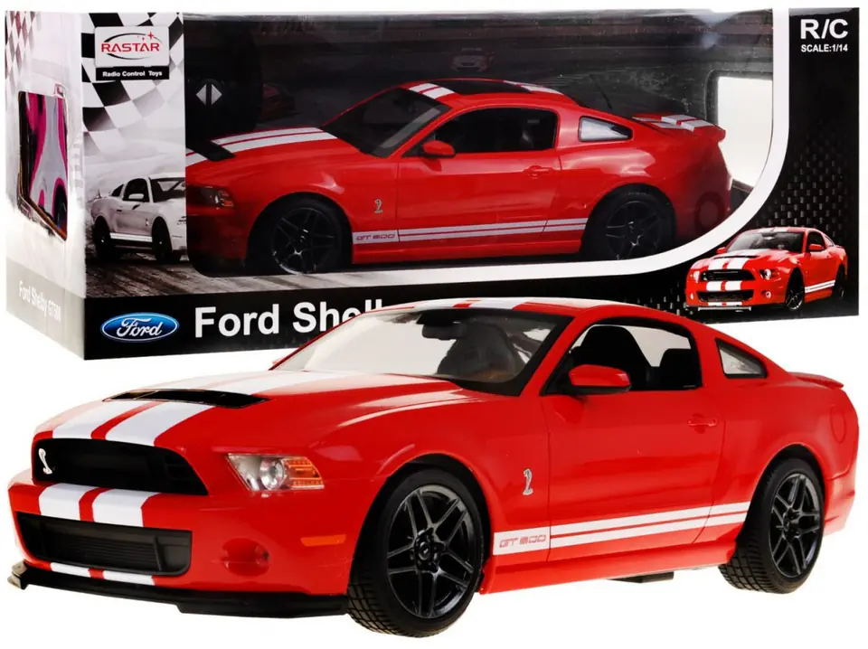 ⁨Ford Shelby Mustang GT500 czerwony RASTAR model 1:14 Zdalnie sterowane auto + pilot⁩ w sklepie Wasserman.eu