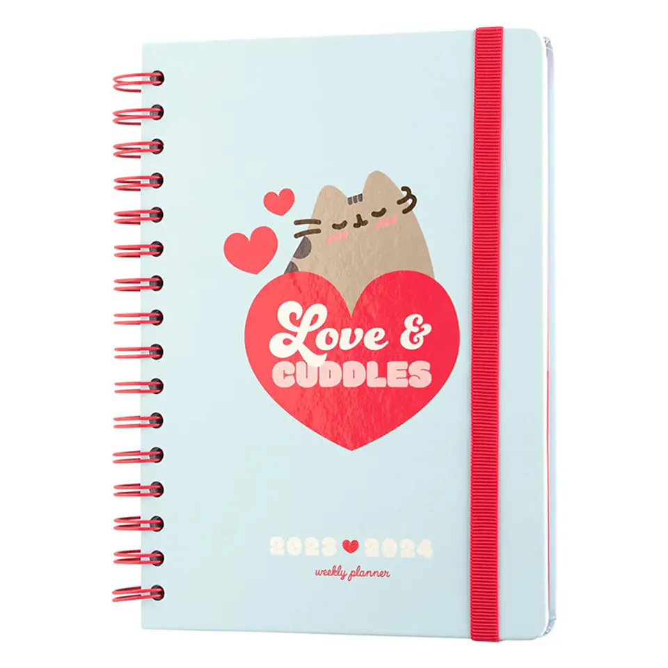 ⁨Pusheen - Kalendarz / Planner tygodniowy 2023/2024 z kolekcji Purrfect Love (14.8 x 21 cm)⁩ w sklepie Wasserman.eu