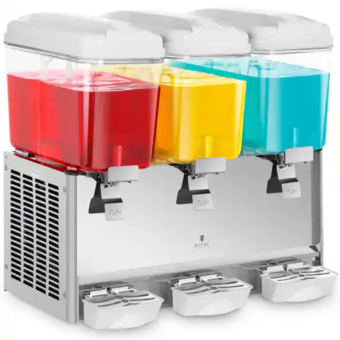 ⁨Dispenser dispenser cooler for juice drinks triple 3x 18L⁩ at Wasserman.eu