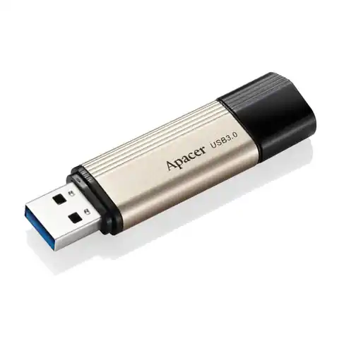 ⁨Apacer USB flash disk, USB 3.0, 64GB, AH353, złoty, AP64GAH353C-1, USB A, z osłoną⁩ w sklepie Wasserman.eu