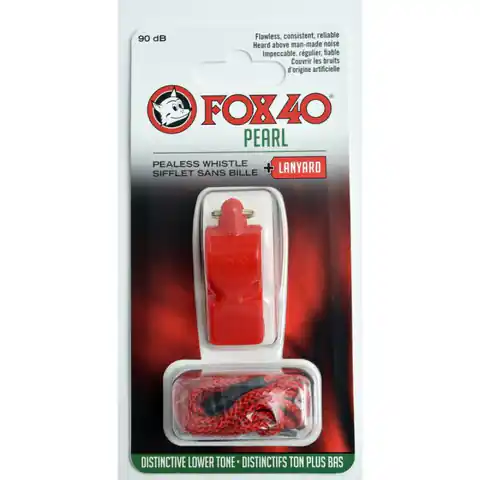 ⁨Gwizdek FOX 40 Pearl + sznurek 9703 (kolor Czerwony, rozmiar N/A)⁩ w sklepie Wasserman.eu