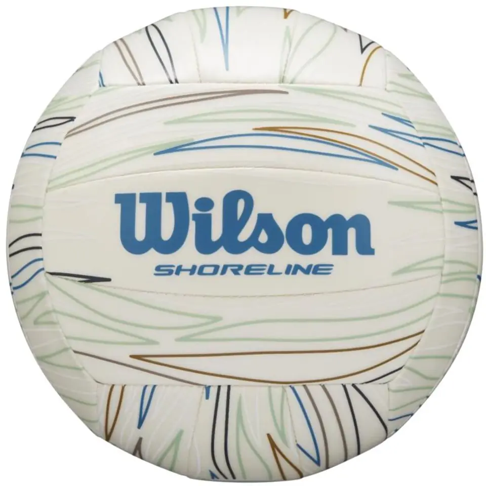 ⁨Piłka Wilson Shoreline Eco Volleyball (kolor Biały, rozmiar 5)⁩ w sklepie Wasserman.eu