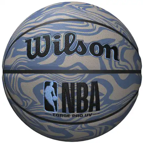 ⁨Piłka do koszykówki Wilson NBA Forge Pro UV Ball (kolor Szary/Srebrny, rozmiar 7)⁩ w sklepie Wasserman.eu