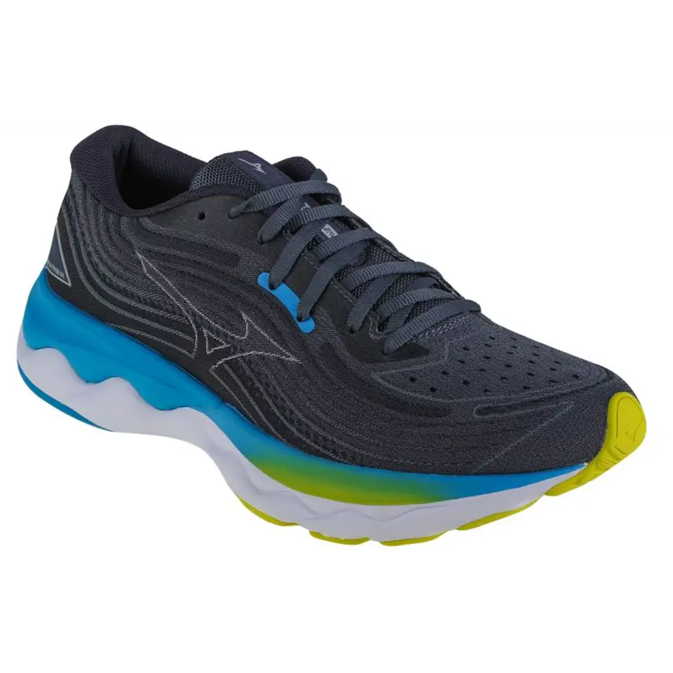 ⁨Buty do biegania Mizuno WAVE SKYRISE 4 M (kolor Szary/Srebrny, rozmiar 47)⁩ w sklepie Wasserman.eu