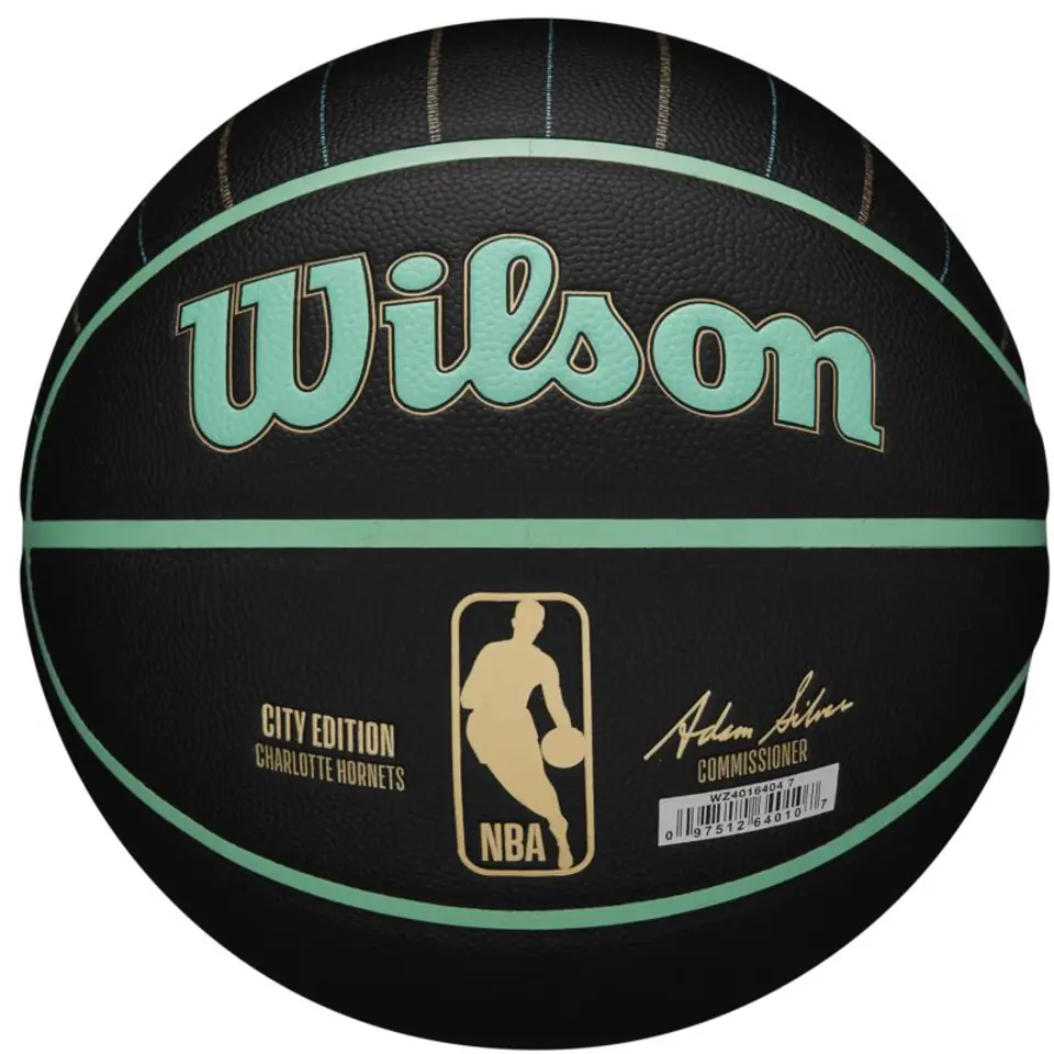 ⁨Piłka do koszykówki Wilson NBA Team City Collector Charlotte Hornets Ball (kolor Czarny, rozmiar 7)⁩ w sklepie Wasserman.eu