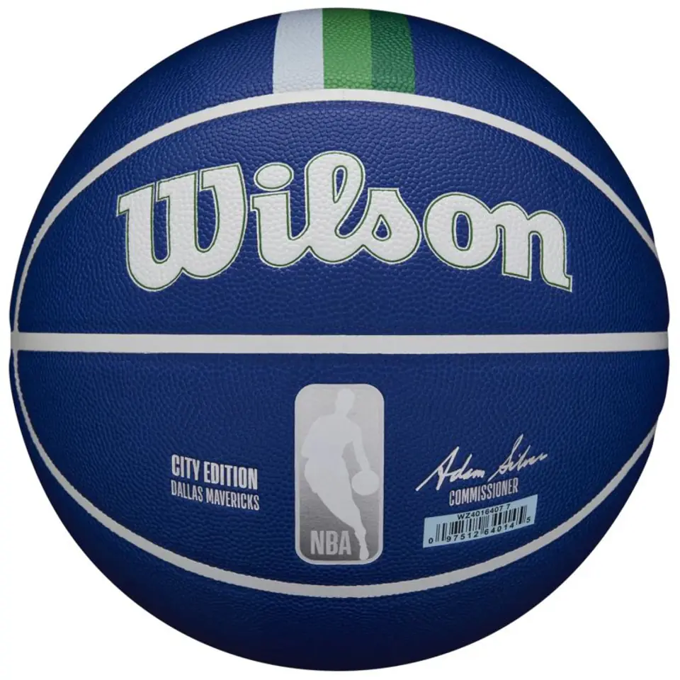 ⁨Piłka do koszykówki Wilson NBA Team City Collector Dallas Mavericks Ball (kolor Niebieski, rozmiar 7)⁩ w sklepie Wasserman.eu