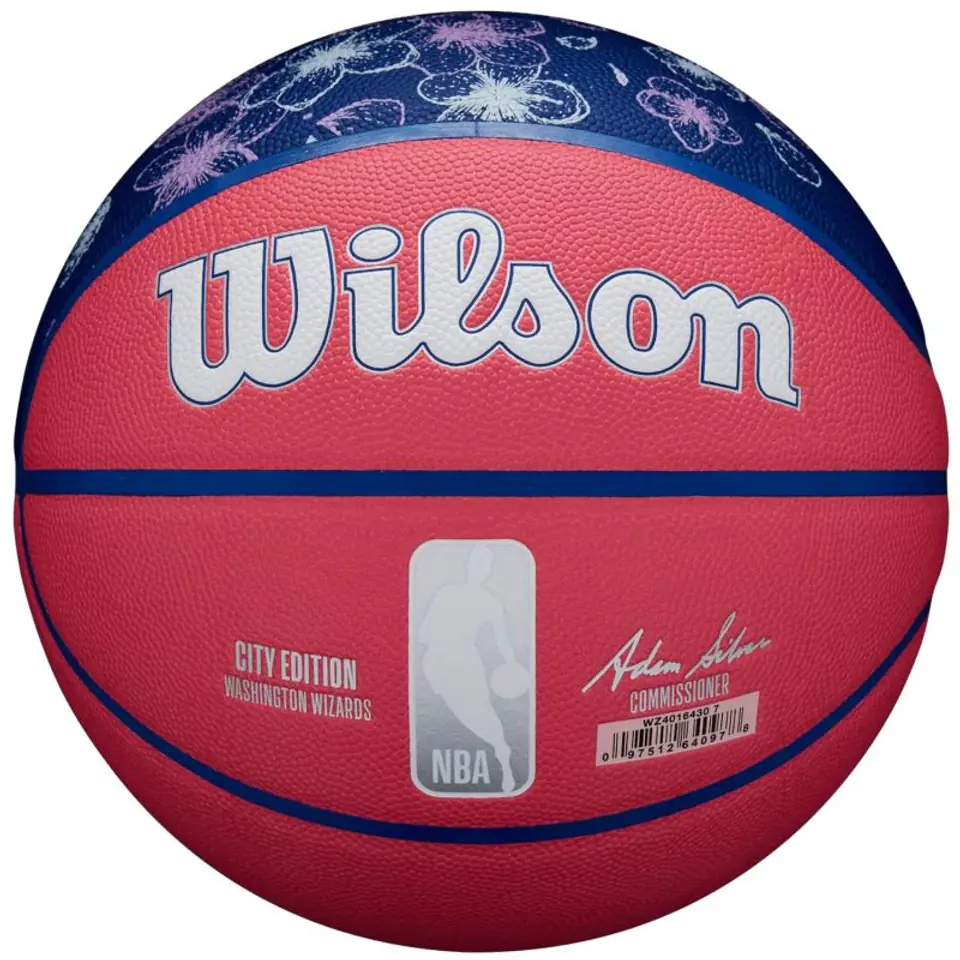 ⁨Piłka do koszykówki Wilson NBA Team City Collector Washington Wizards Ball (kolor Różowy, rozmiar 7)⁩ w sklepie Wasserman.eu