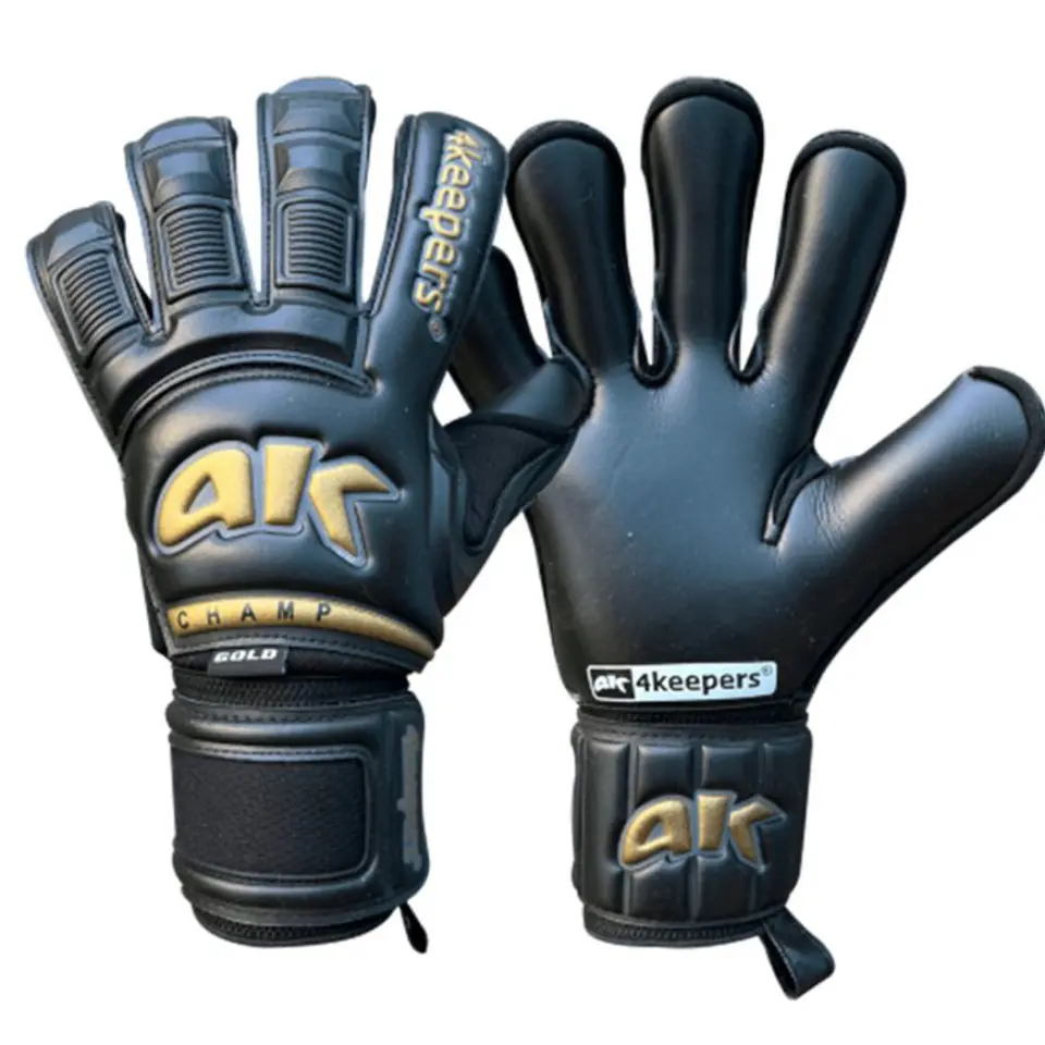 ⁨Rękawice bramkarskie 4keepers Champ Gold Black VI RF2 M (kolor Czarny, rozmiar 10)⁩ w sklepie Wasserman.eu