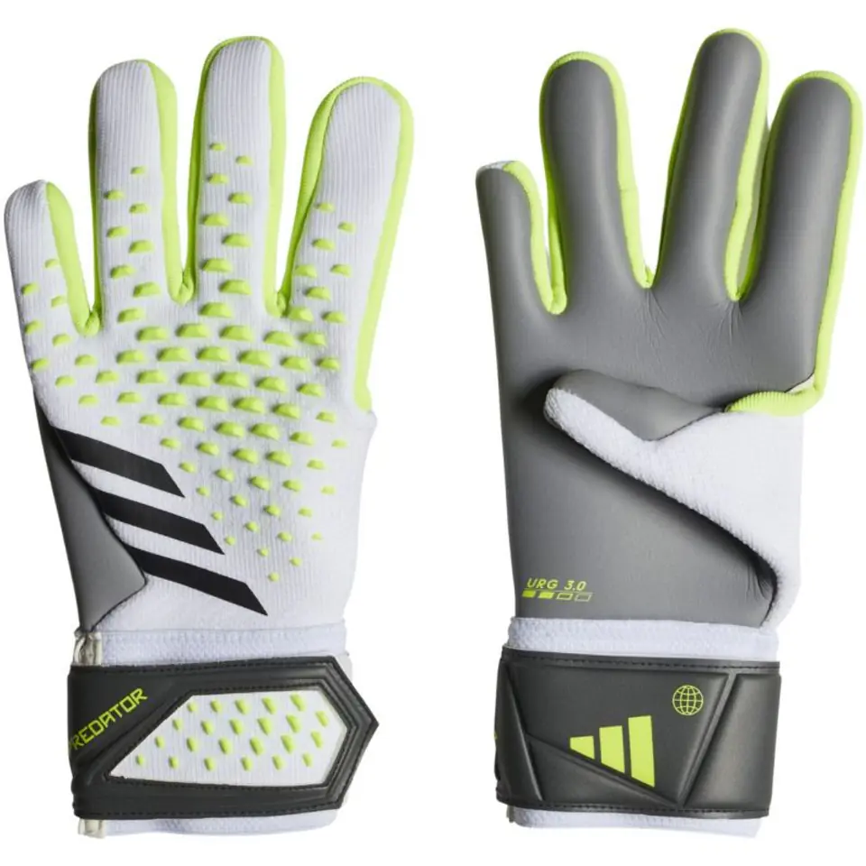 ⁨Rękawice bramkarskie adidas Predator League Gloves M (kolor Biały. Szary/Srebrny, rozmiar 10.5)⁩ w sklepie Wasserman.eu